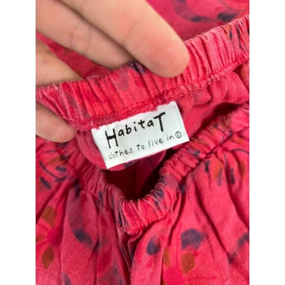 Habitat Clothes to live in women's medium red floral cropped linen pants - Picture 5 of 7